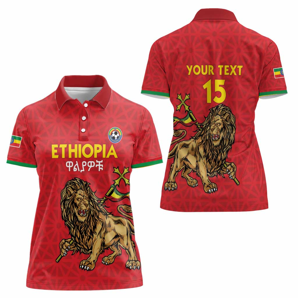 Custom Ethiopia Football Women Polo Shirt Come On Walia Ibex