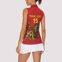 Custom Ethiopia Football Women Sleeveless Polo Shirt Come On Walia Ibex