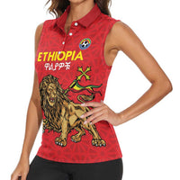 Custom Ethiopia Football Women Sleeveless Polo Shirt Come On Walia Ibex