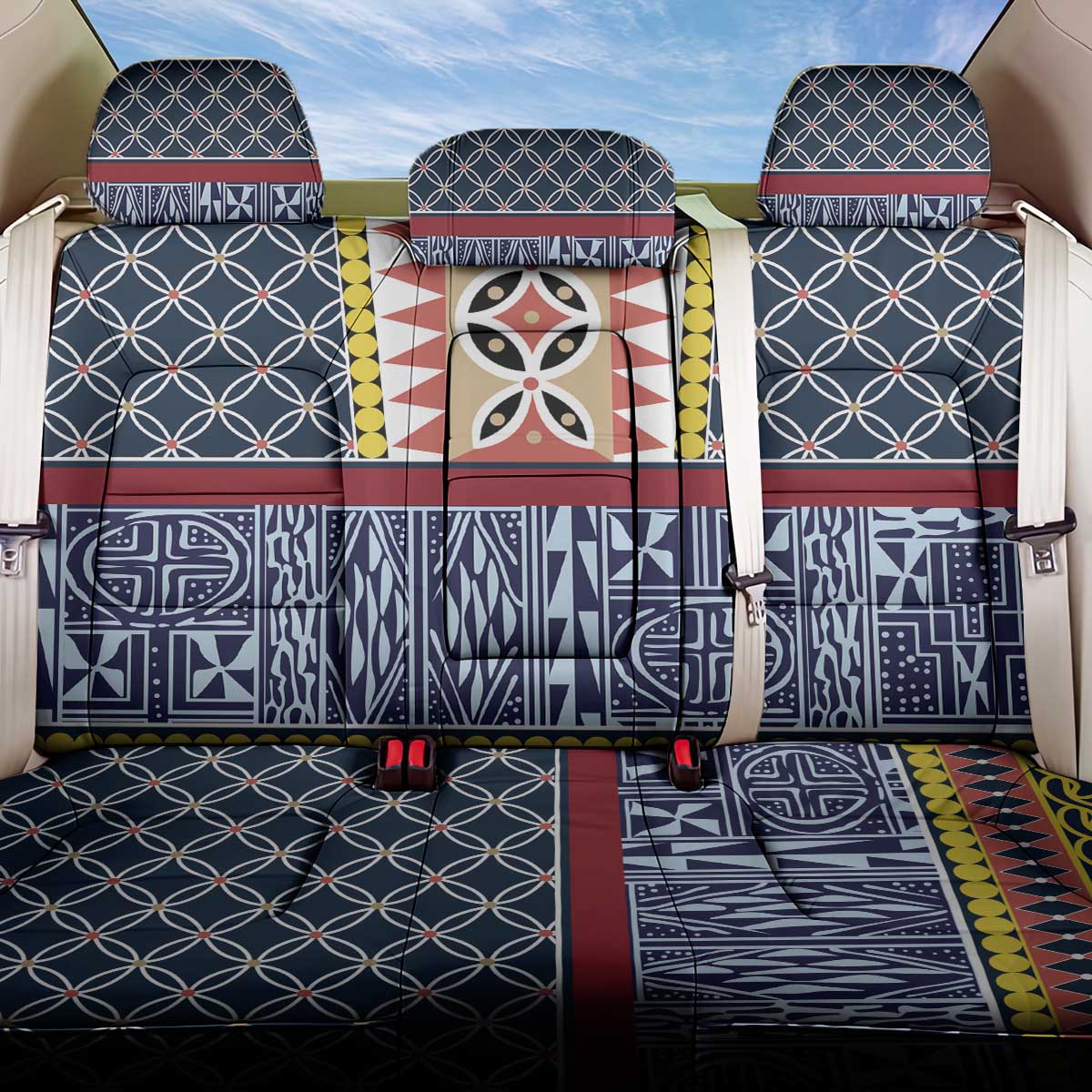 Toghu Bamenda Back Car Seat Cover Cameroon North West Traditional Pattern