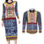 Toghu Bamenda Couples Matching Long Sleeve Bodycon Dress and Long Sleeve Button Shirt Cameroon North West Traditional Pattern