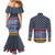 Toghu Bamenda Couples Matching Mermaid Dress and Long Sleeve Button Shirt Cameroon North West Traditional Pattern