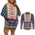 Toghu Bamenda Couples Matching Off Shoulder Short Dress and Long Sleeve Button Shirt Cameroon North West Traditional Pattern