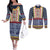 Toghu Bamenda Couples Matching Off The Shoulder Long Sleeve Dress and Long Sleeve Button Shirt Cameroon North West Traditional Pattern