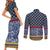 Toghu Bamenda Couples Matching Short Sleeve Bodycon Dress and Long Sleeve Button Shirt Cameroon North West Traditional Pattern
