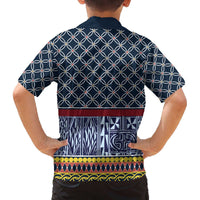 Toghu Bamenda Family Matching Off The Shoulder Long Sleeve Dress and Hawaiian Shirt Cameroon North West Traditional Pattern