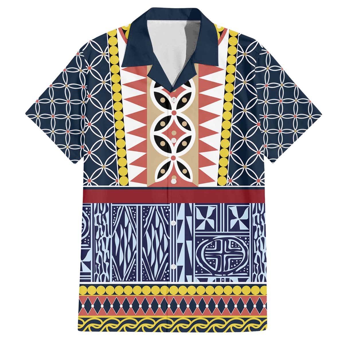 Toghu Bamenda Family Matching Off The Shoulder Long Sleeve Dress and Hawaiian Shirt Cameroon North West Traditional Pattern