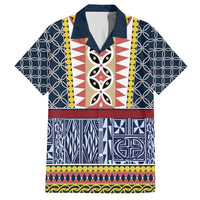 Toghu Bamenda Family Matching Off The Shoulder Long Sleeve Dress and Hawaiian Shirt Cameroon North West Traditional Pattern