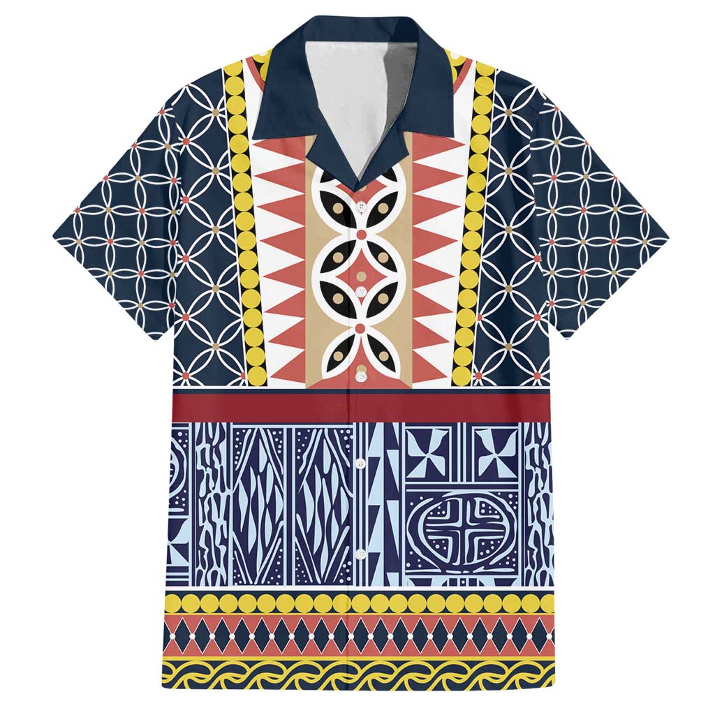 Toghu Bamenda Family Matching Off Shoulder Maxi Dress and Hawaiian Shirt Cameroon North West Traditional Pattern