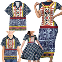Toghu Bamenda Family Matching Short Sleeve Bodycon Dress and Hawaiian Shirt Cameroon North West Traditional Pattern