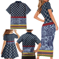 Toghu Bamenda Family Matching Short Sleeve Bodycon Dress and Hawaiian Shirt Cameroon North West Traditional Pattern
