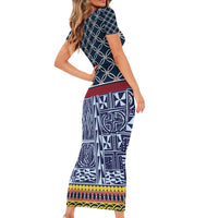 Toghu Bamenda Family Matching Short Sleeve Bodycon Dress and Hawaiian Shirt Cameroon North West Traditional Pattern