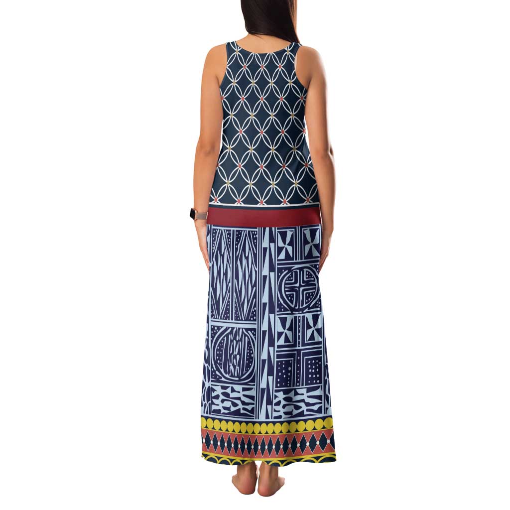 Toghu Bamenda Family Matching Tank Maxi Dress and Hawaiian Shirt Cameroon North West Traditional Pattern
