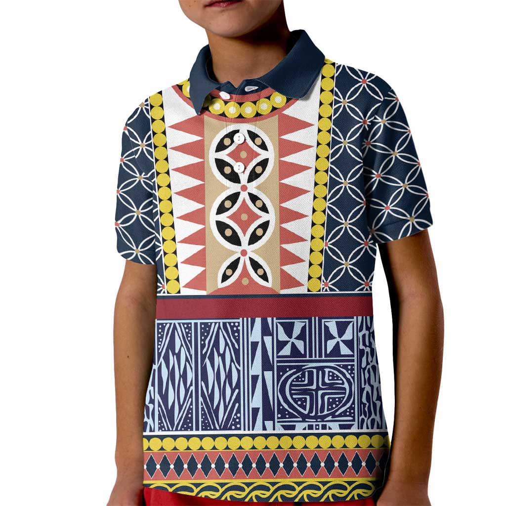 Toghu Bamenda Kid Polo Shirt Cameroon North West Traditional Pattern