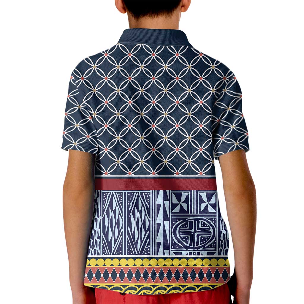 Toghu Bamenda Kid Polo Shirt Cameroon North West Traditional Pattern