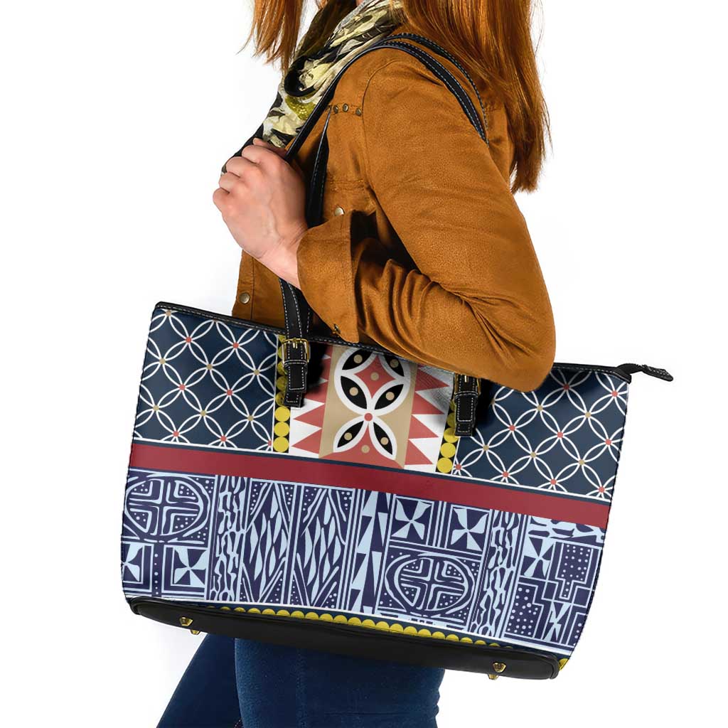 Toghu Bamenda Leather Tote Bag Cameroon North West Traditional Pattern