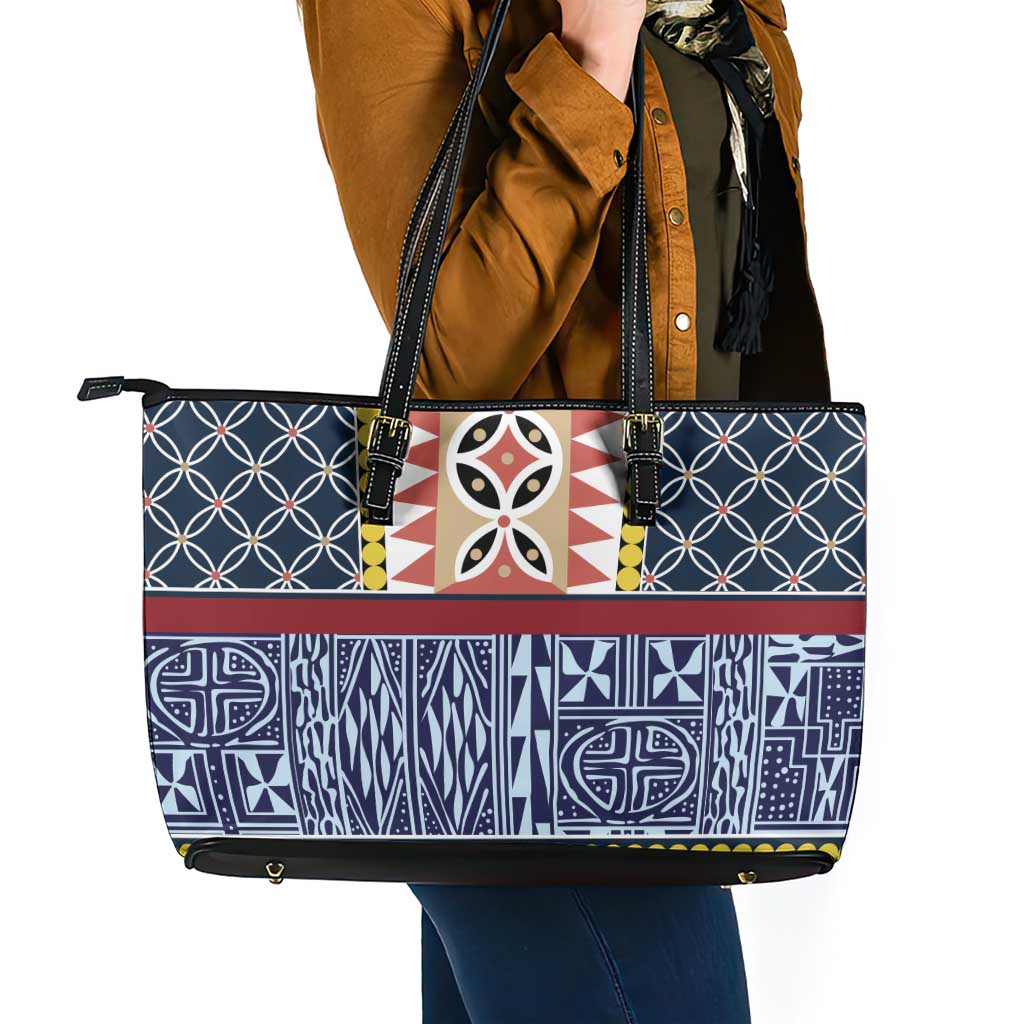 Toghu Bamenda Leather Tote Bag Cameroon North West Traditional Pattern