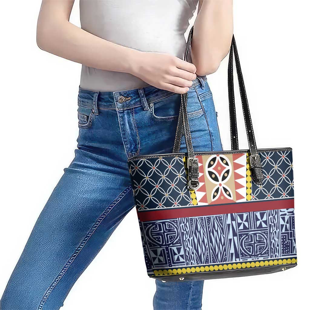 Toghu Bamenda Leather Tote Bag Cameroon North West Traditional Pattern