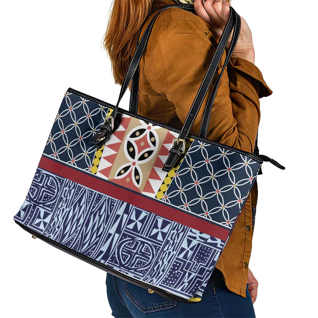 Toghu Bamenda Leather Tote Bag Cameroon North West Traditional Pattern