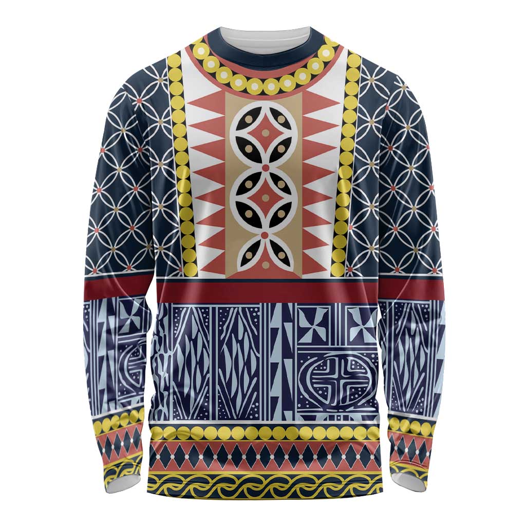 Toghu Bamenda Long Sleeve Shirt Cameroon North West Traditional Pattern