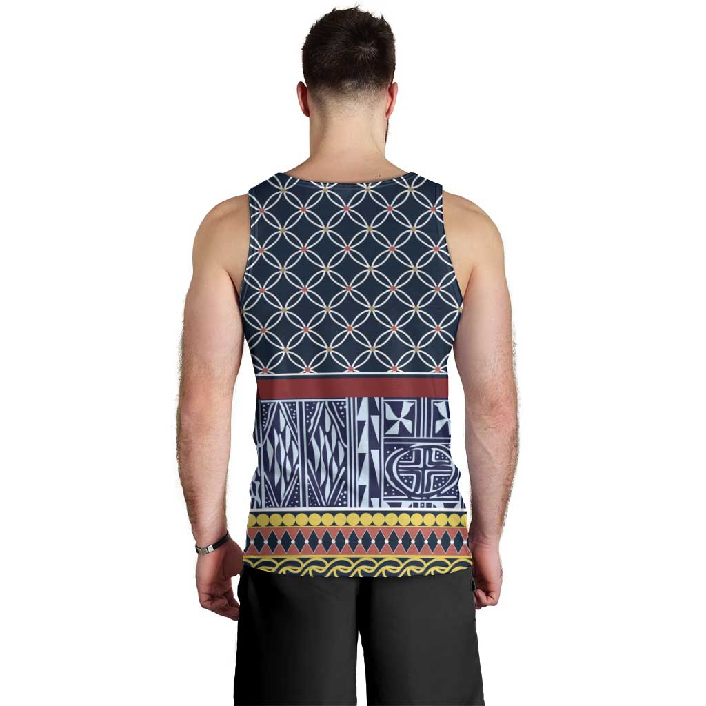 Toghu Bamenda Men Tank Top Cameroon North West Traditional Pattern