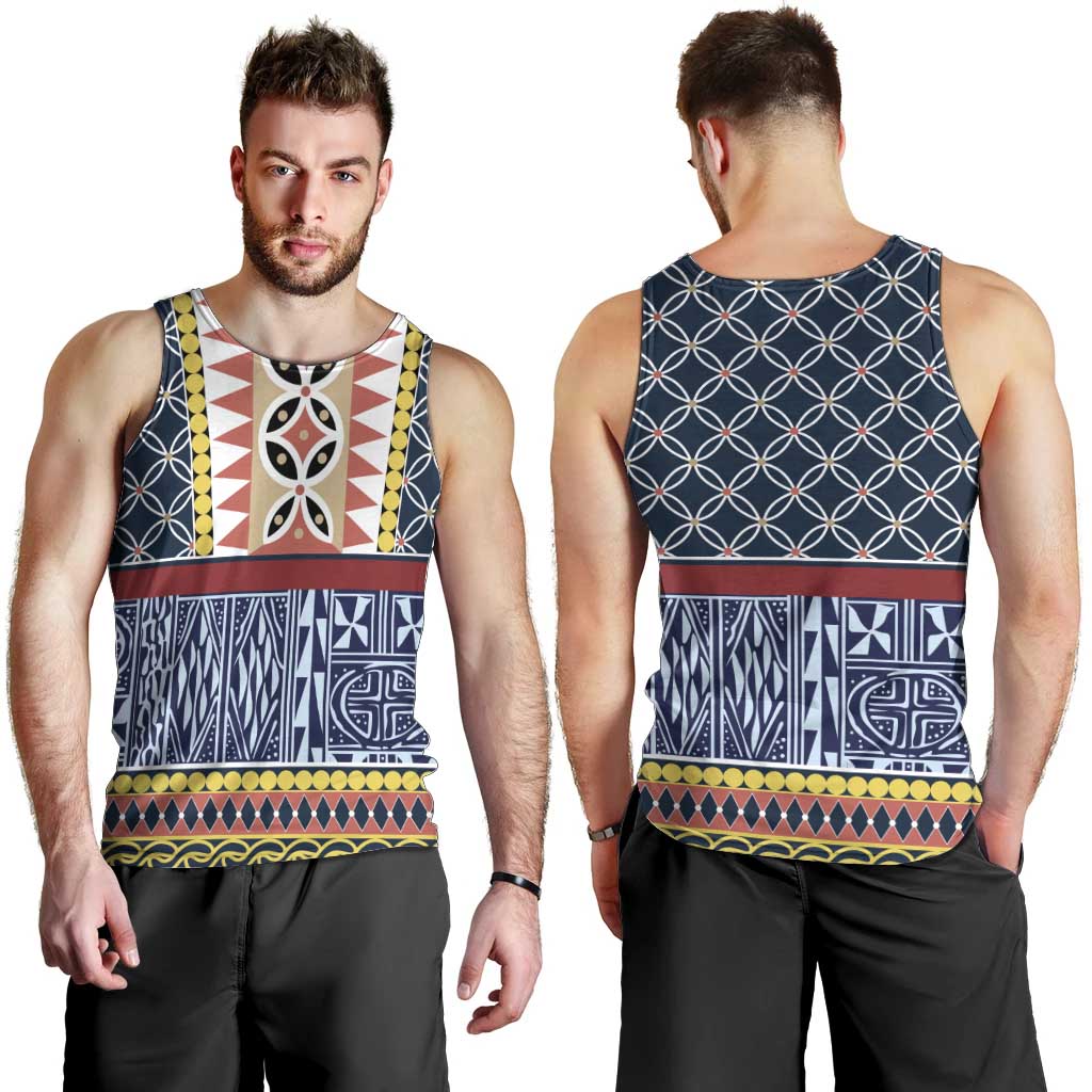 Toghu Bamenda Men Tank Top Cameroon North West Traditional Pattern
