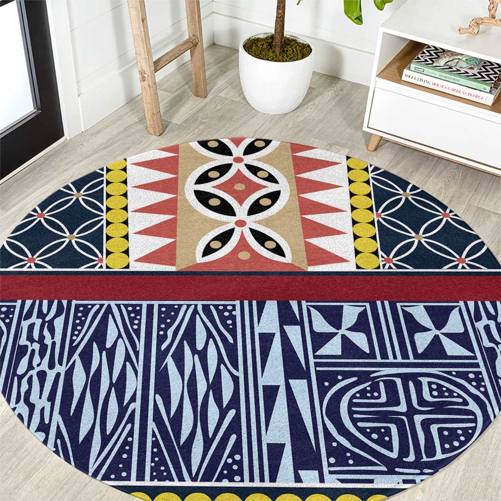 Toghu Bamenda Round Carpet Cameroon North West Traditional Pattern