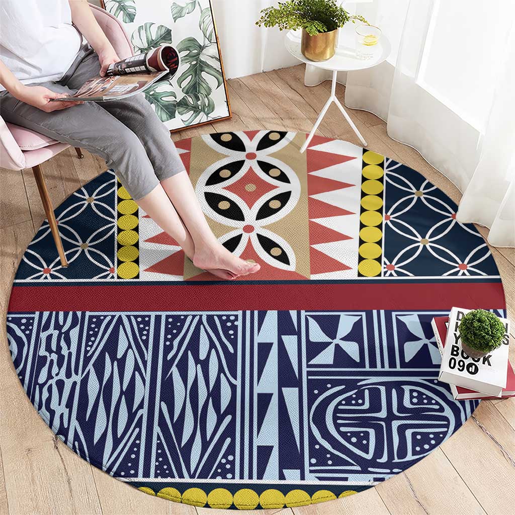 Toghu Bamenda Round Carpet Cameroon North West Traditional Pattern
