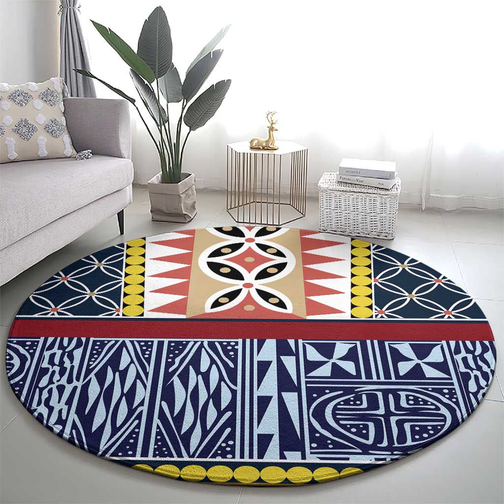 Toghu Bamenda Round Carpet Cameroon North West Traditional Pattern