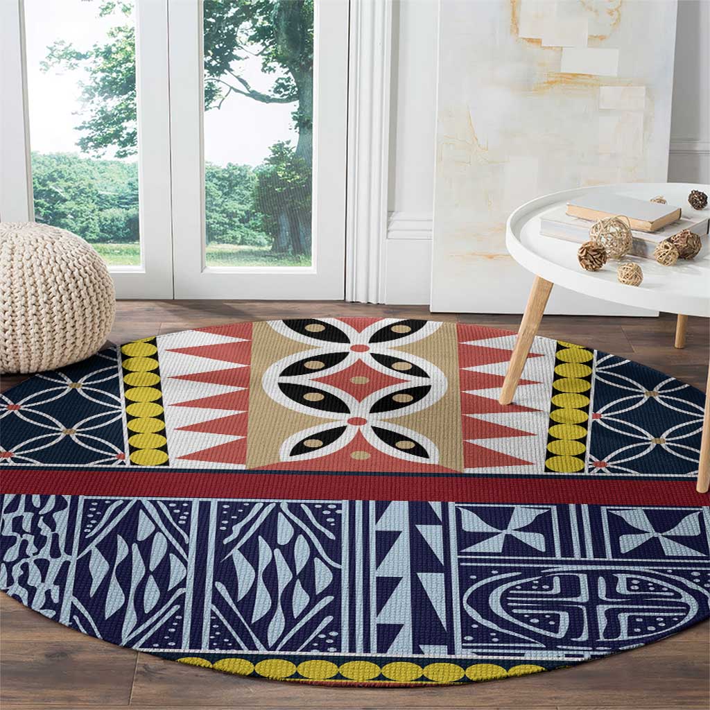 Toghu Bamenda Round Carpet Cameroon North West Traditional Pattern