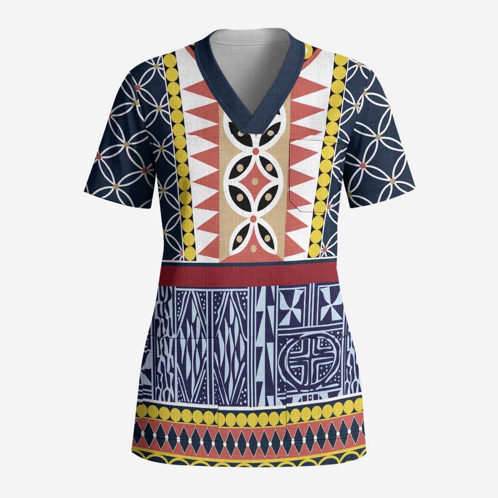 Toghu Bamenda Scrub Top Cameroon North West Traditional Pattern - Wonder Print Shop