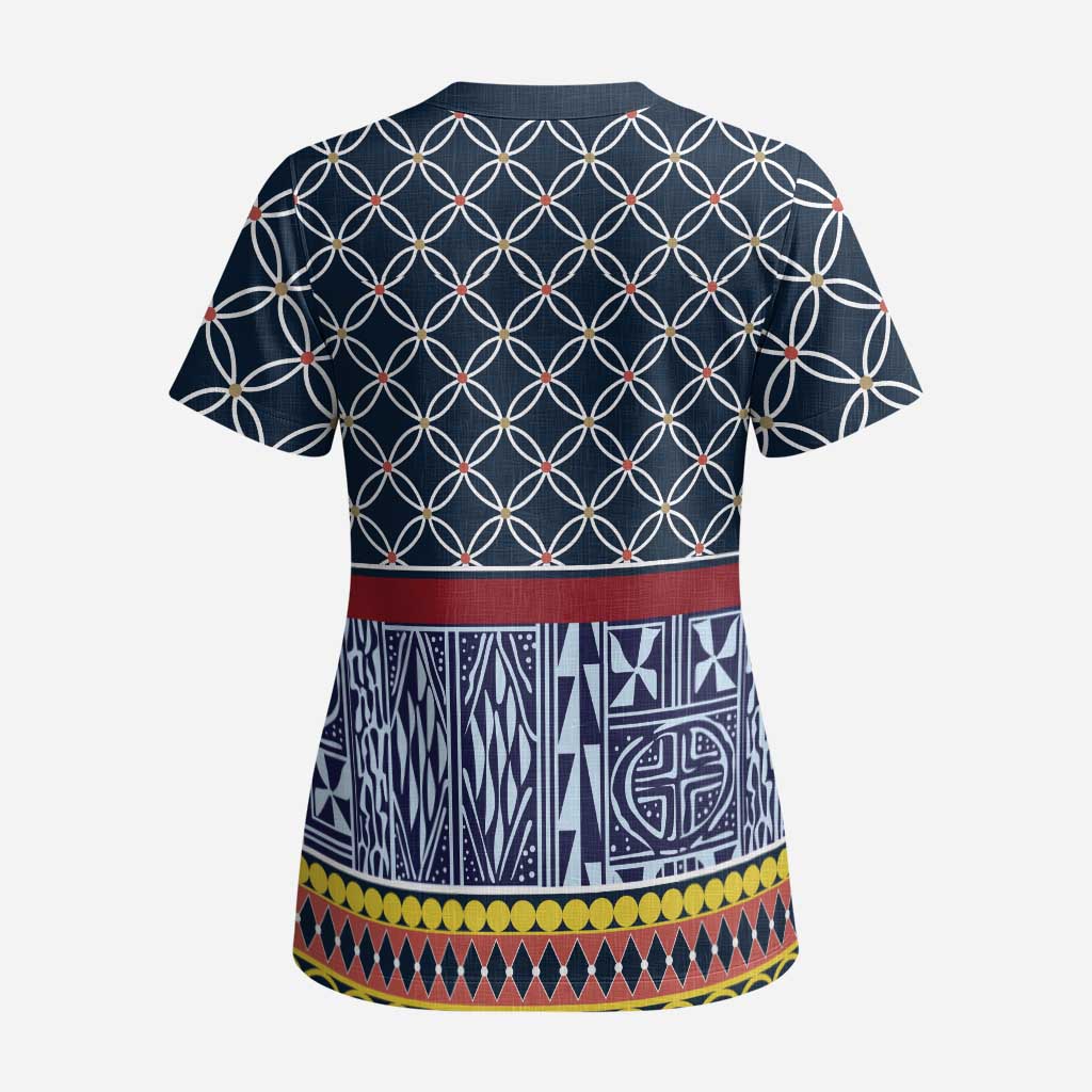 Toghu Bamenda Scrub Top Cameroon North West Traditional Pattern - Wonder Print Shop