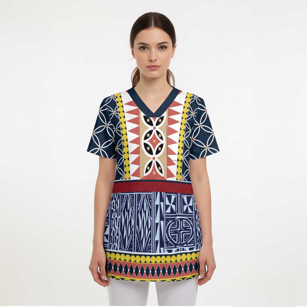 Toghu Bamenda Scrub Top Cameroon North West Traditional Pattern - Wonder Print Shop