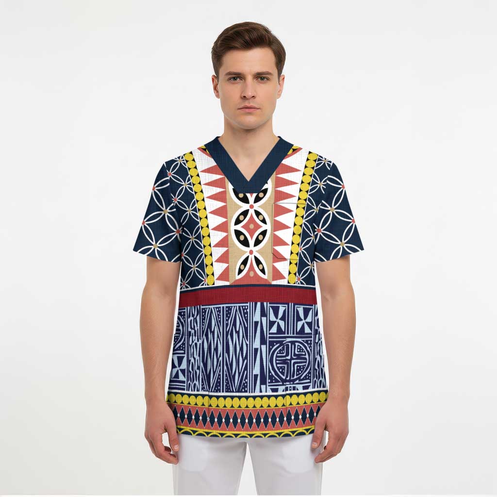Toghu Bamenda Scrub Top Cameroon North West Traditional Pattern - Wonder Print Shop