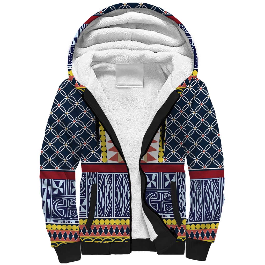 Toghu Bamenda Sherpa Hoodie Cameroon North West Traditional Pattern