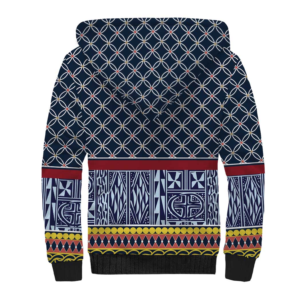 Toghu Bamenda Sherpa Hoodie Cameroon North West Traditional Pattern