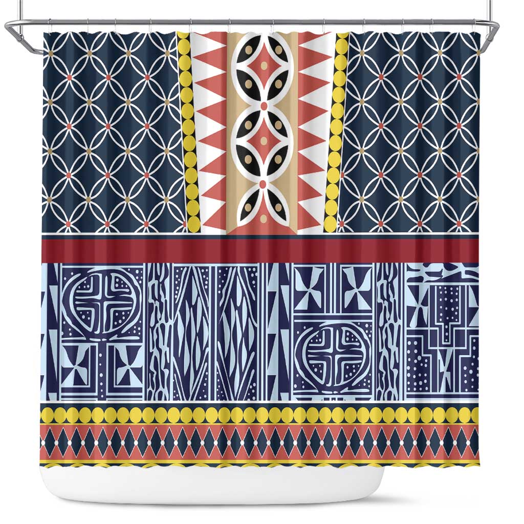 Toghu Bamenda Shower Curtain Cameroon North West Traditional Pattern