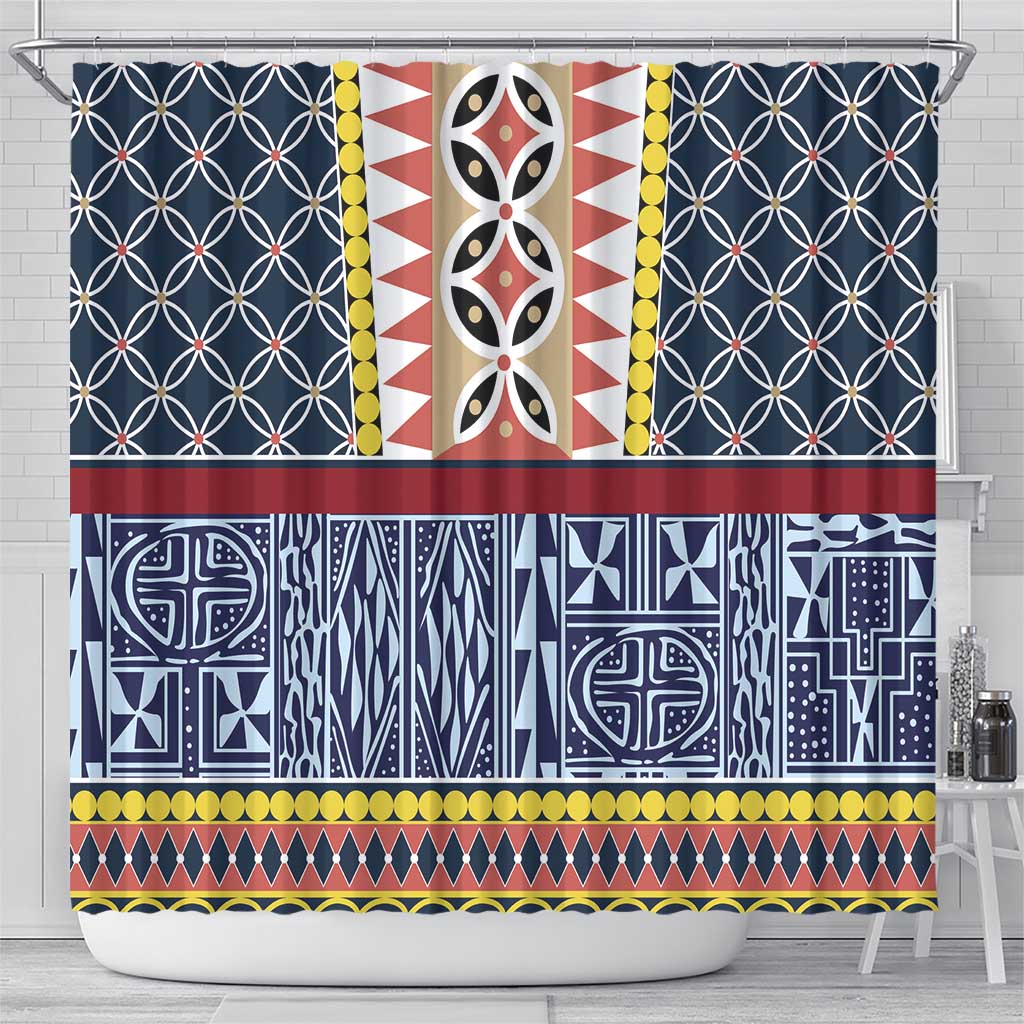 Toghu Bamenda Shower Curtain Cameroon North West Traditional Pattern