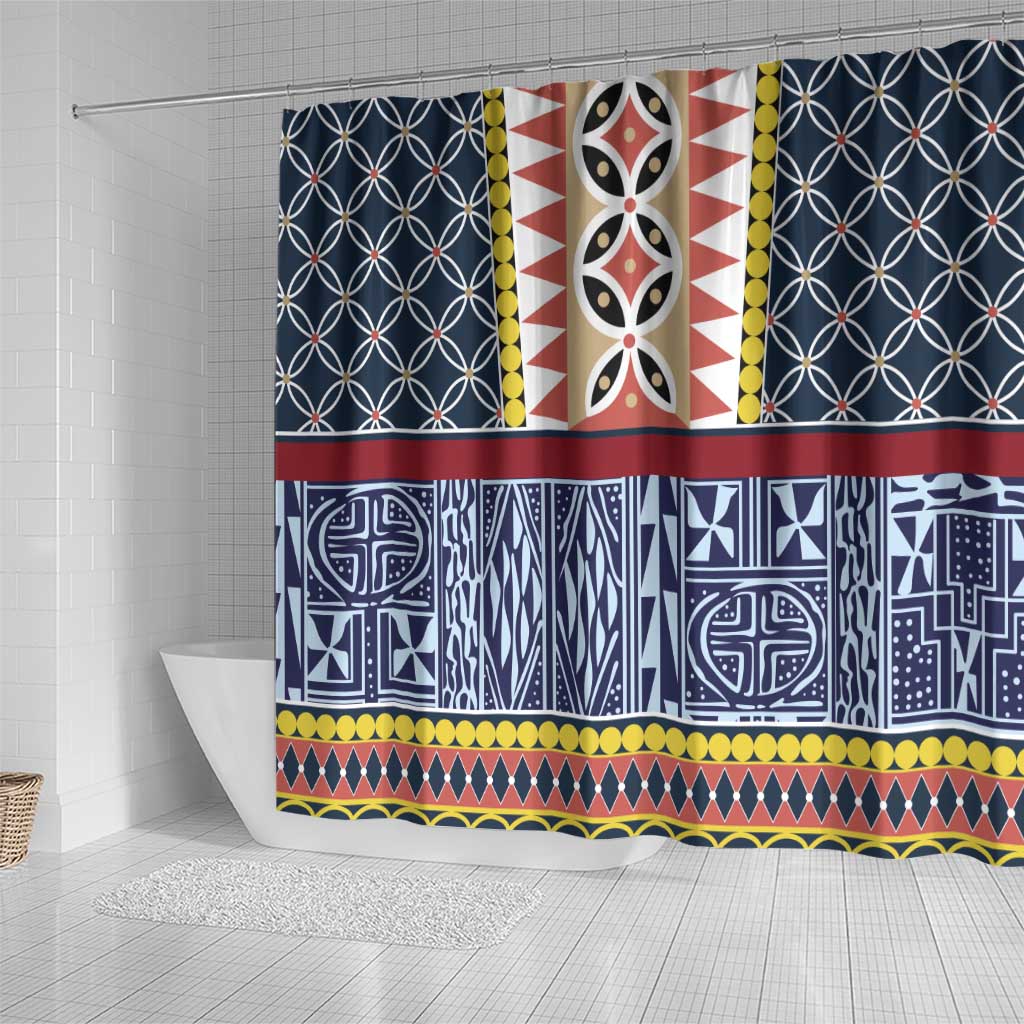 Toghu Bamenda Shower Curtain Cameroon North West Traditional Pattern
