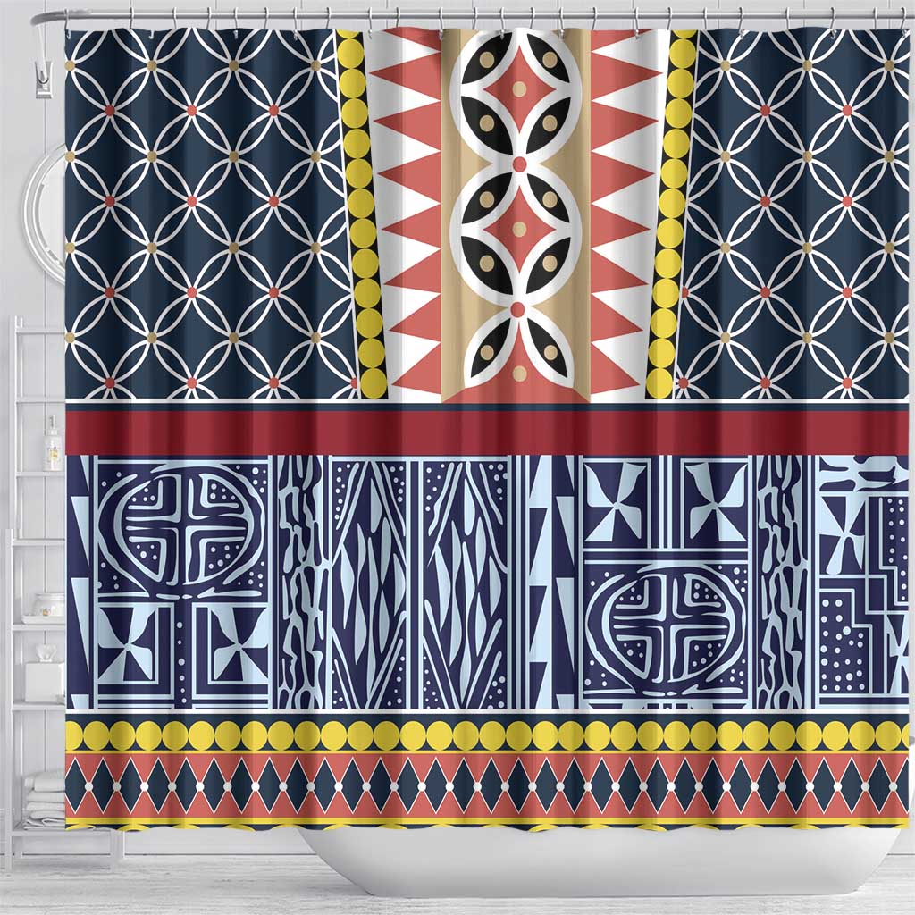 Toghu Bamenda Shower Curtain Cameroon North West Traditional Pattern