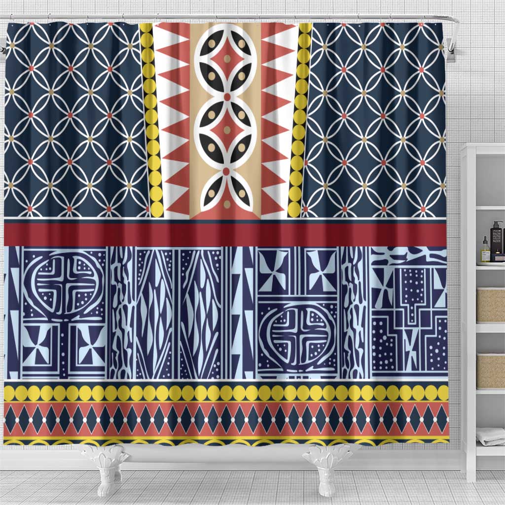 Toghu Bamenda Shower Curtain Cameroon North West Traditional Pattern