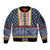 Toghu Bamenda Sleeve Zip Bomber Jacket Cameroon North West Traditional Pattern