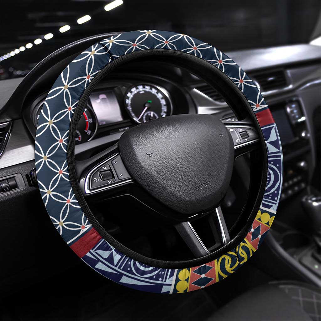 Toghu Bamenda Steering Wheel Cover Cameroon North West Traditional Pattern