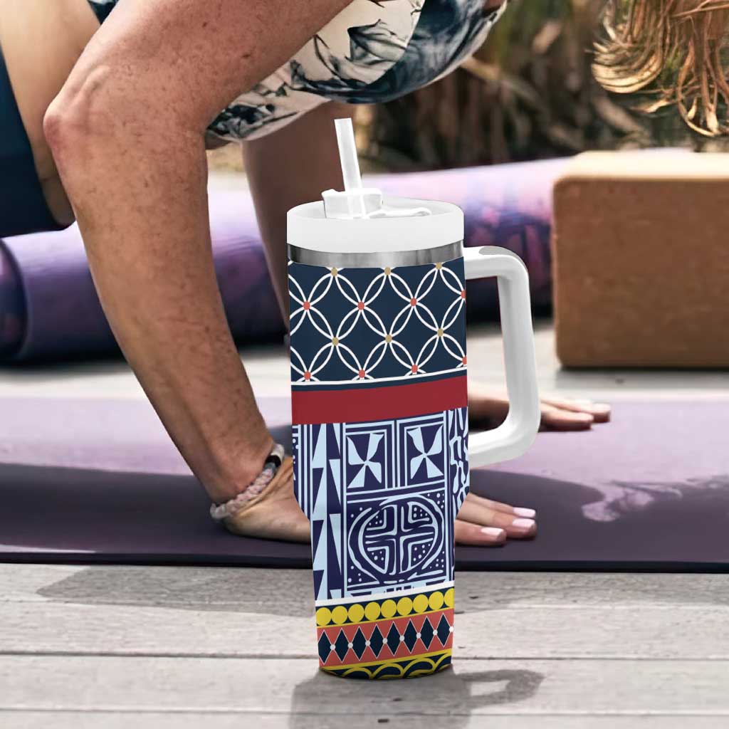 Toghu Bamenda Tumbler With Handle Cameroon North West Traditional Pattern