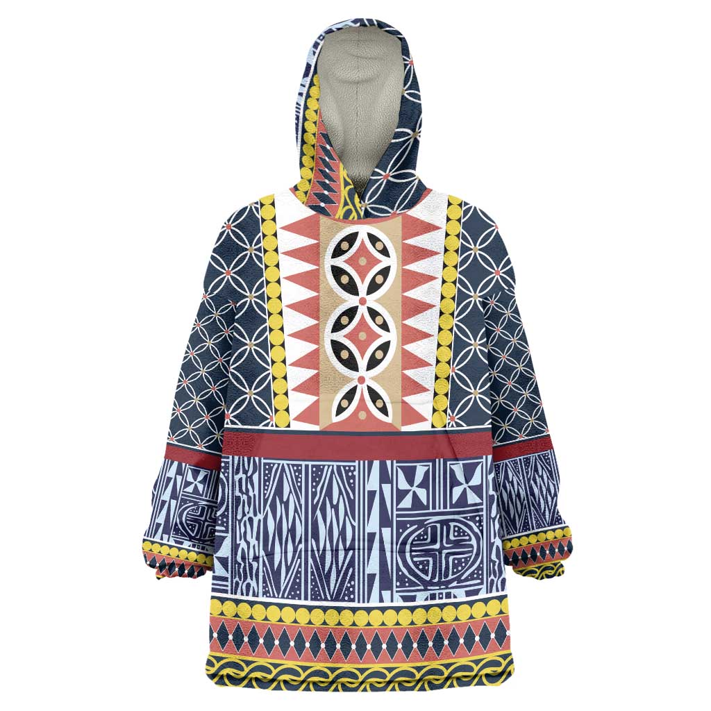 Toghu Bamenda Wearable Blanket Hoodie Cameroon North West Traditional Pattern