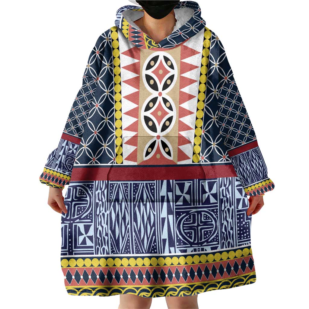 Toghu Bamenda Wearable Blanket Hoodie Cameroon North West Traditional Pattern