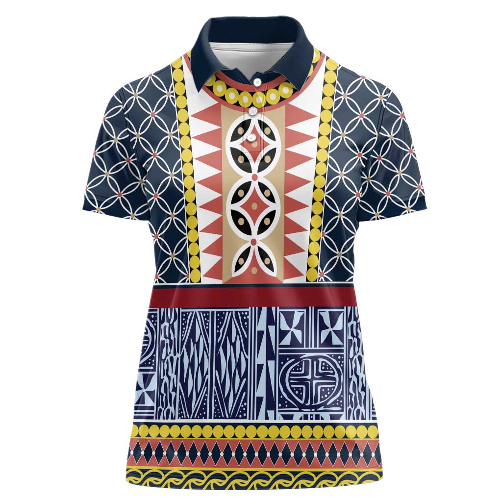 Toghu Bamenda Women Polo Shirt Cameroon North West Traditional Pattern