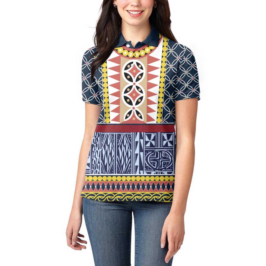 Toghu Bamenda Women Polo Shirt Cameroon North West Traditional Pattern
