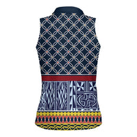 Toghu Bamenda Women Sleeveless Polo Shirt Cameroon North West Traditional Pattern