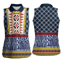 Toghu Bamenda Women Sleeveless Polo Shirt Cameroon North West Traditional Pattern